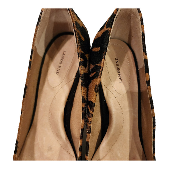 LAND'S END Calf hair and Black Suede leather Leopard print heels SIZE 6.5M - Picture 8 of 12